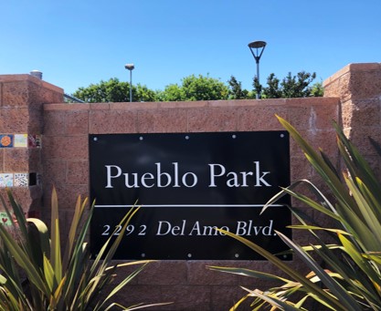 Brick Pueblo Park Sign