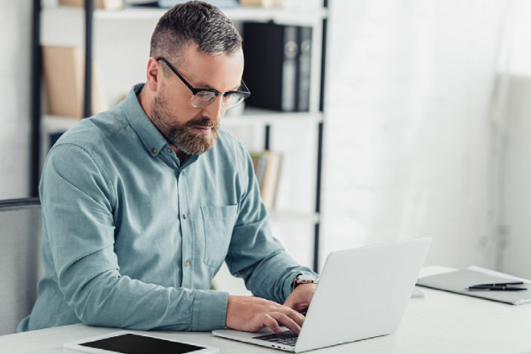 Man using laptop