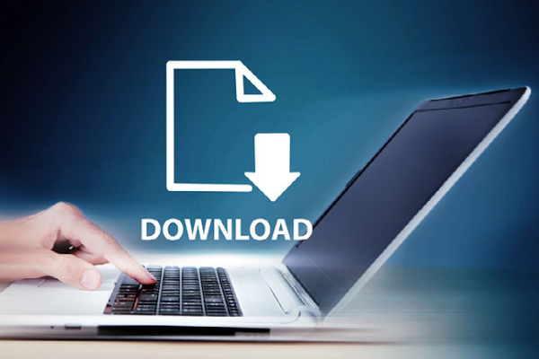 download icon and laptop