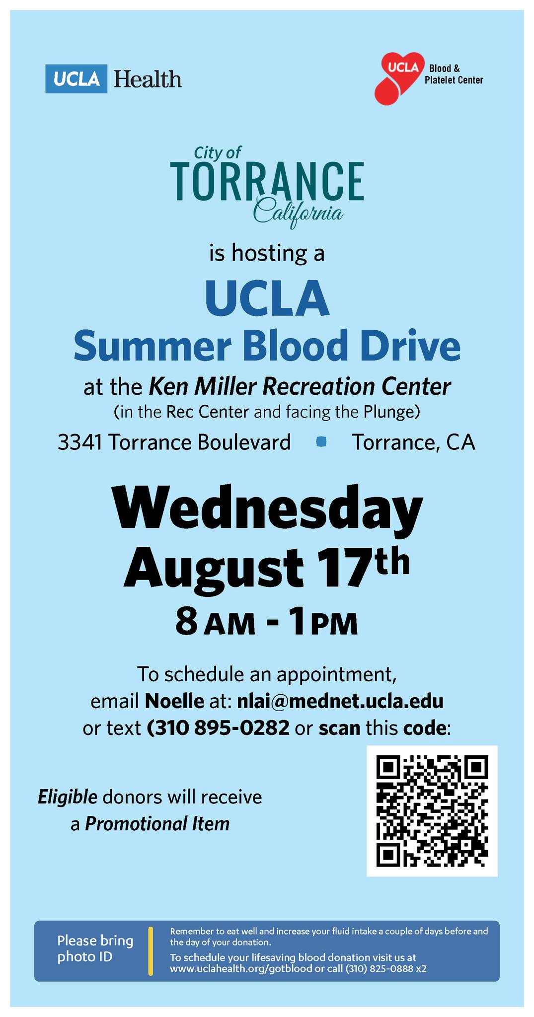 UCLA Summer Blood Drive at Ken Miller Center