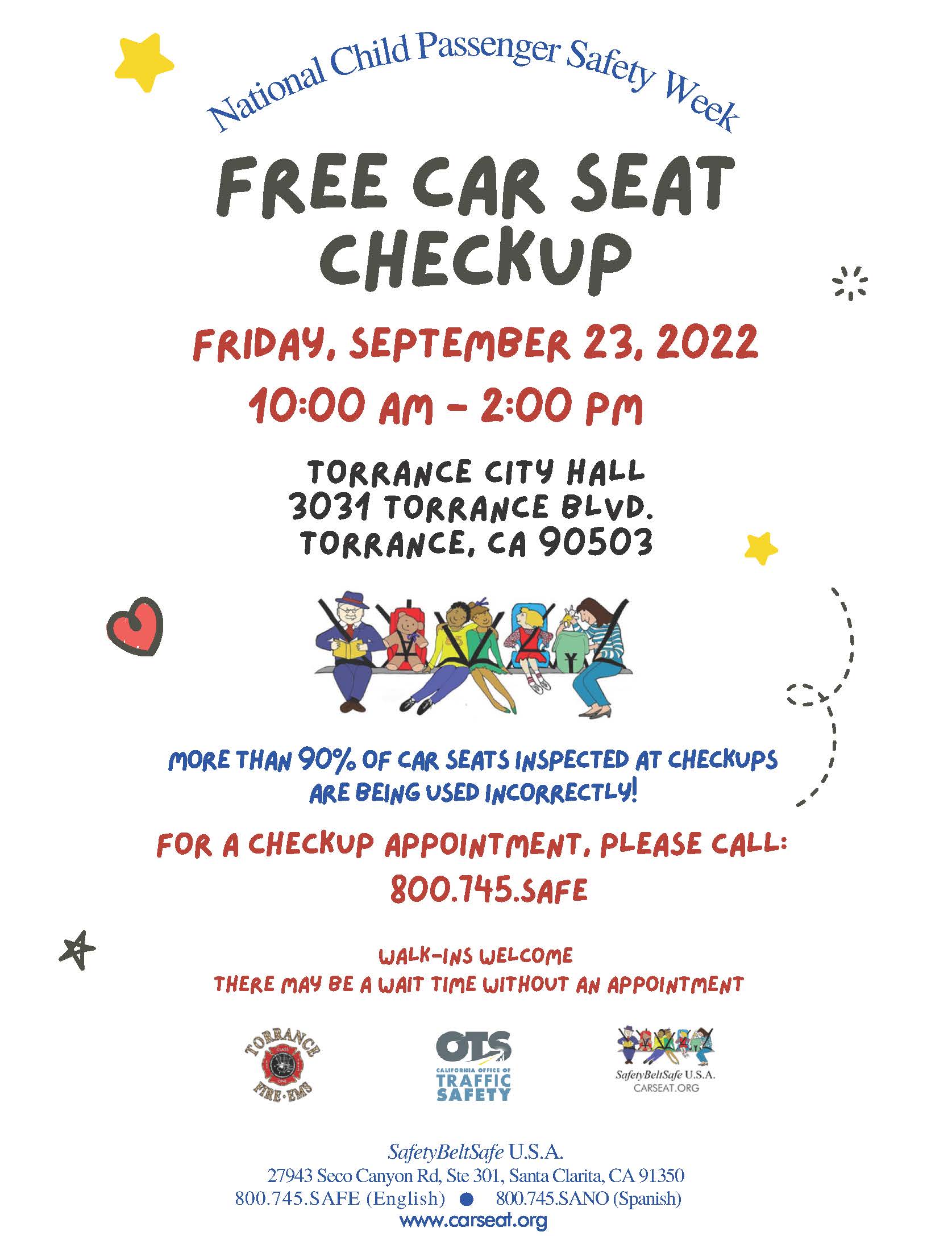 Car seat safety clearance week