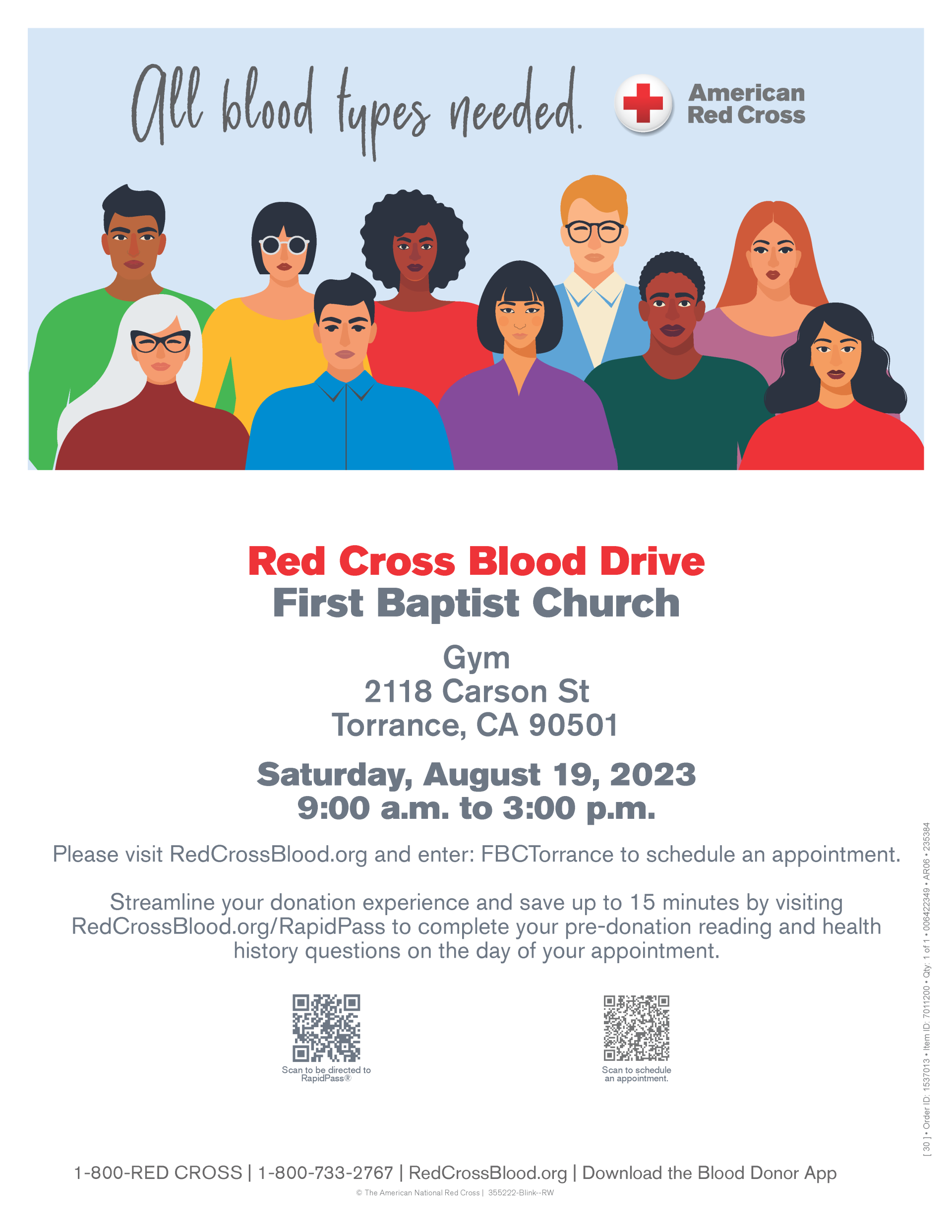 Image of Red Cross Blood Drive August 2023 flyer