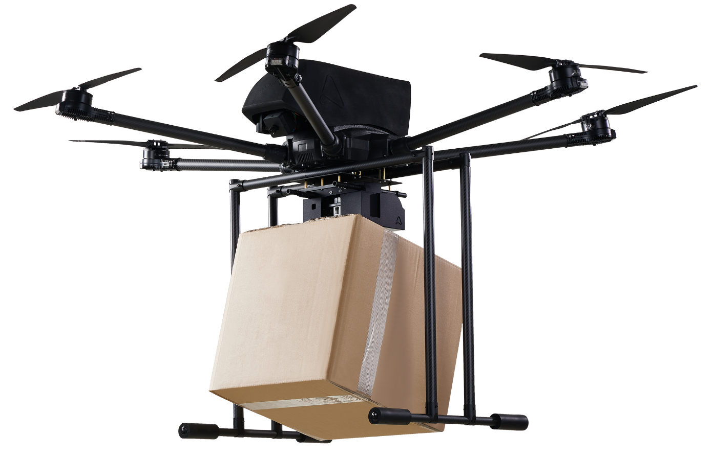 Delivery drone with a package