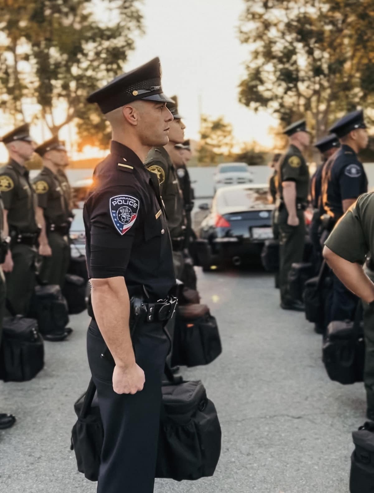 Torrance Police Officer in formation