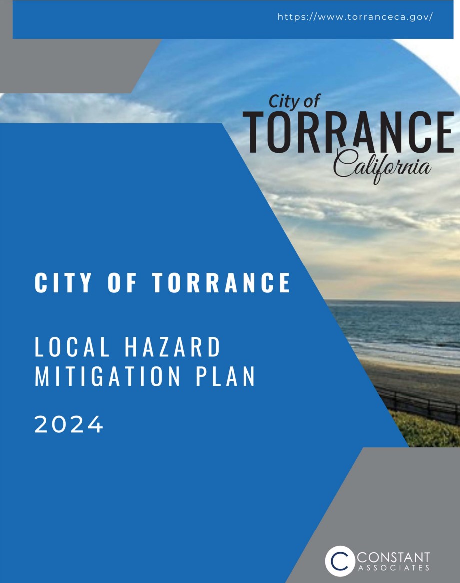 Image of Torrance Beach with the following text City of Torrance - Local Mitigation Plan 2024