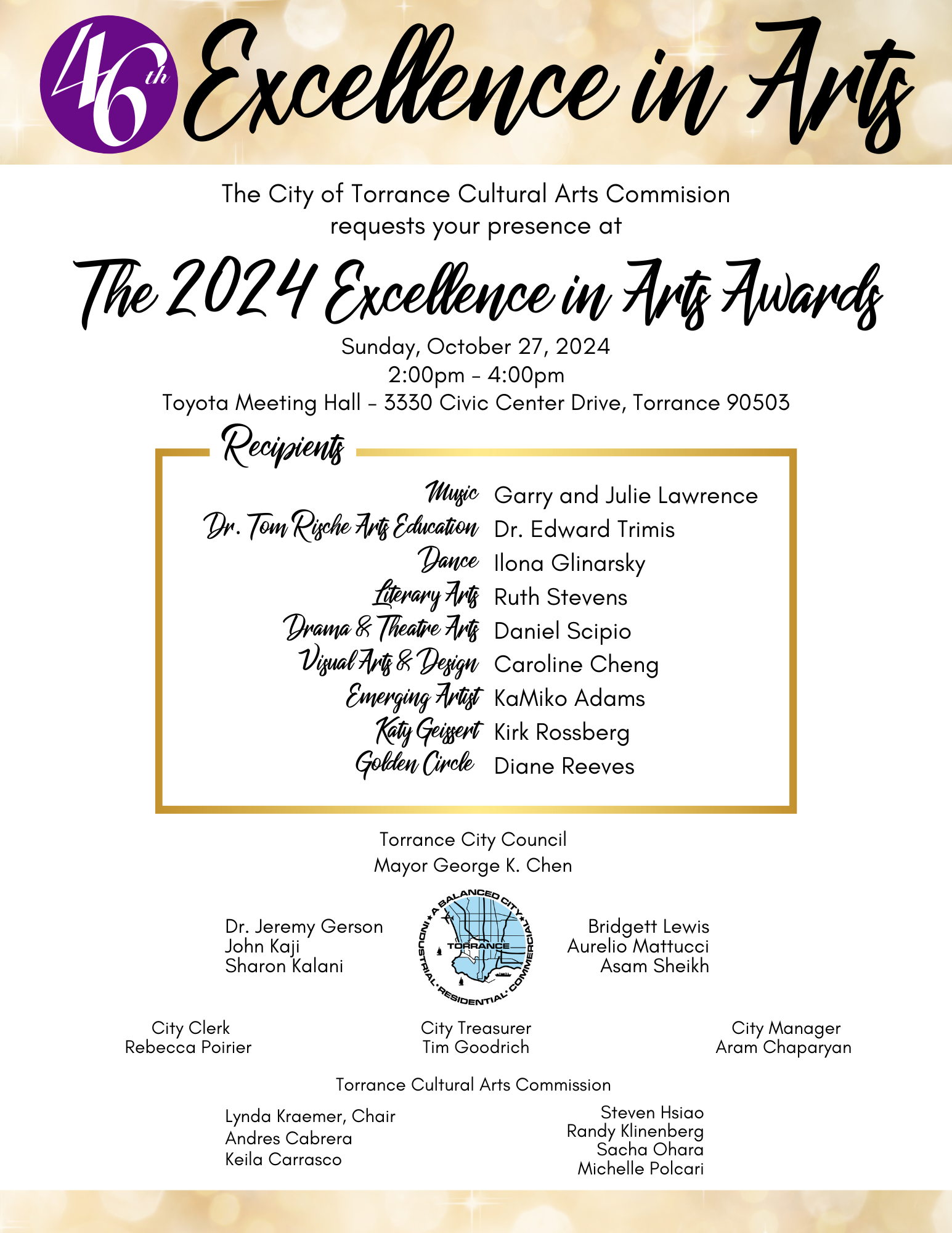 Excellence in Arts formal flyer