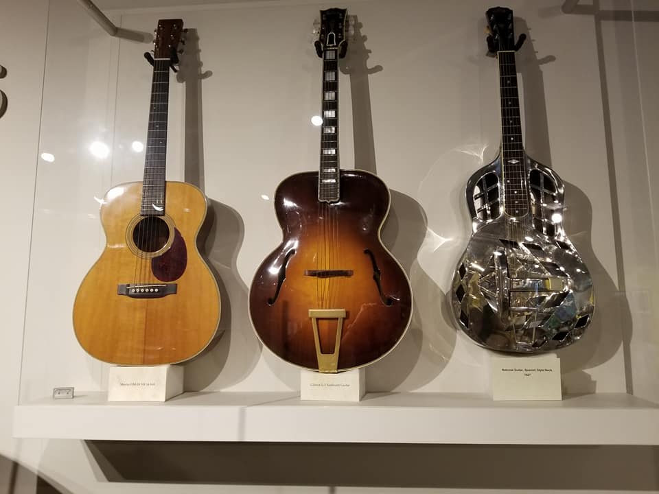 guitars in a museum