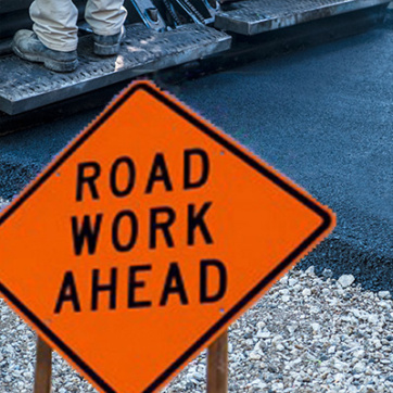 road work ahead sign