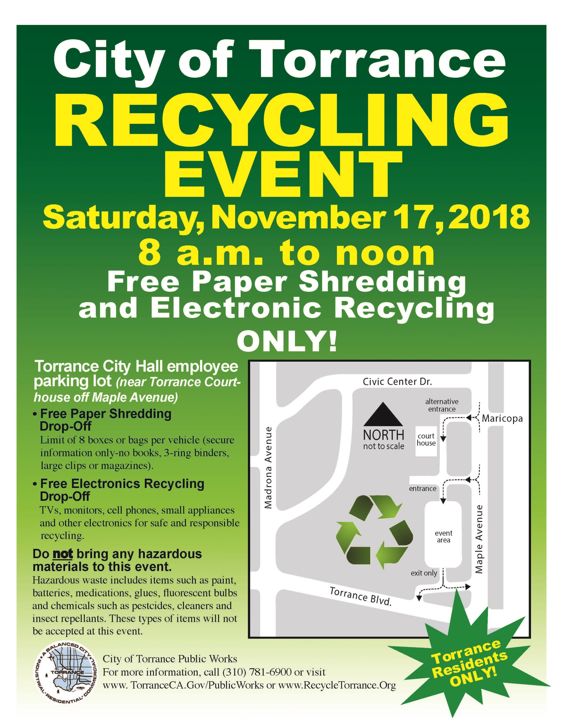 Electronic Recycling and Paper Shredding Event 2018